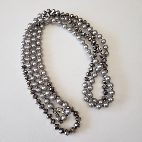 Ann Taylor Jewelry - Ann Taylor Silver Tone Faux Pearl And Silver Tone Beaded Necklace